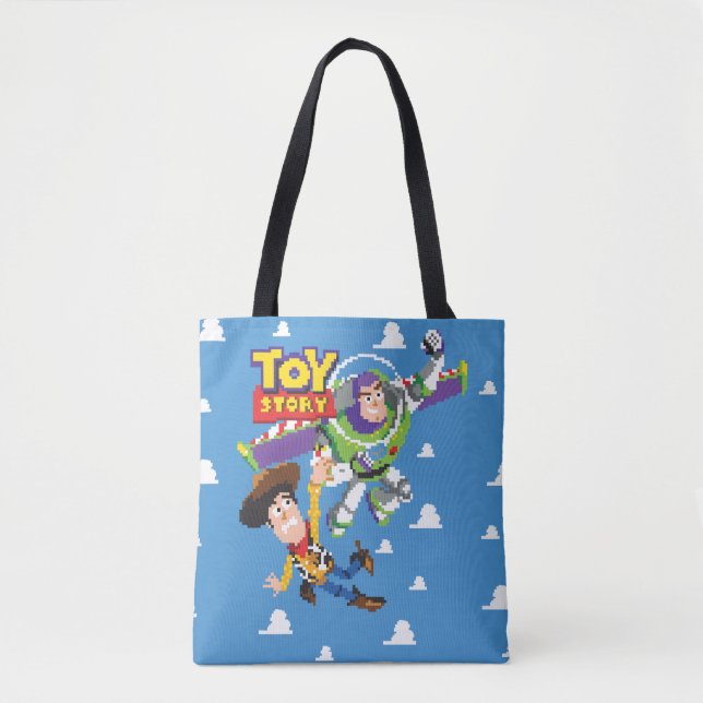 Toy Story 8Bit Woody and Buzz Lightyear Tote Bag (Front)