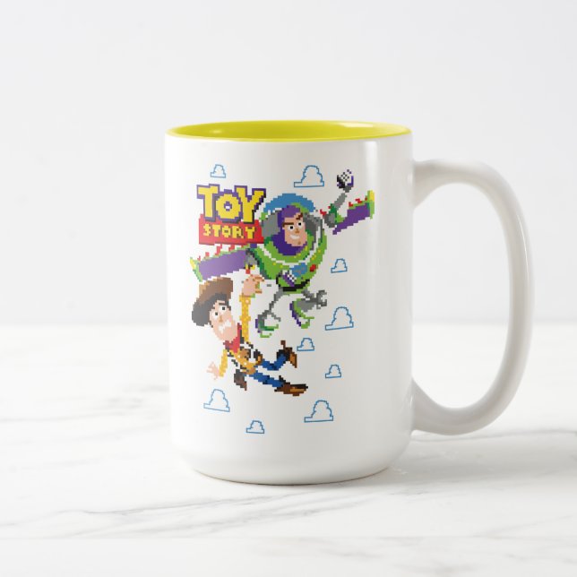 Toy Story 8Bit Woody and Buzz Lightyear Two-Tone Coffee Mug (Right)