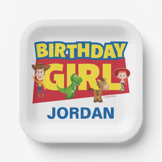 Toy Story Birthday Girl Paper Plate (Front)