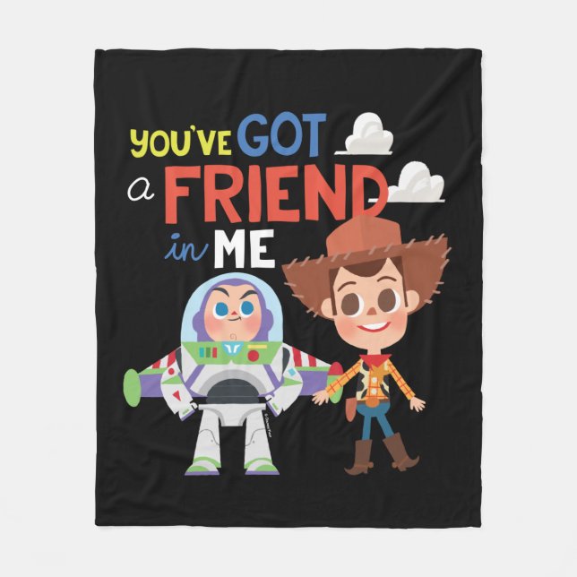 Toy Story | Buzz and Woody Cartoon Fleece Blanket (Front)
