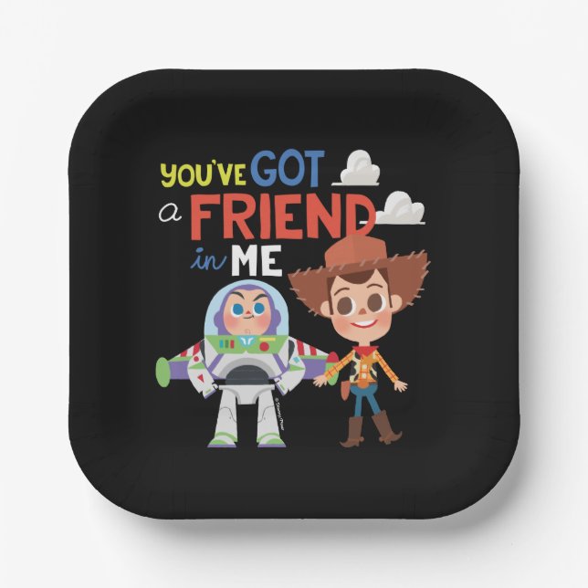 Toy Story | Buzz and Woody Cartoon Paper Plate (Front)