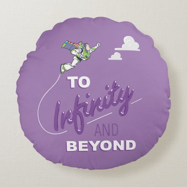 Toy Story | Buzz Flying "To Infinity And Beyond" Round Pillow (Front)