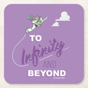 Toy Story   Buzz Flying "To Infinity And Beyond" Square Paper Coaster