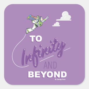 Toy Story Buzz Flying "To Infinity And Beyond" Square Sticker