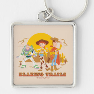 Toy Story Buzz, Jessie, Woody "Blazing Trails" Keychain