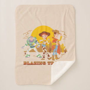 Toy Story Buzz, Jessie, Woody "Blazing Trails" Sherpa Blanket