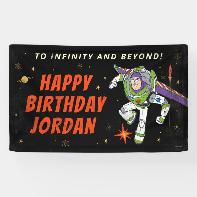 Toy Story Buzz Lightyear Chalkboard Birthday  Banner (Horizontal)