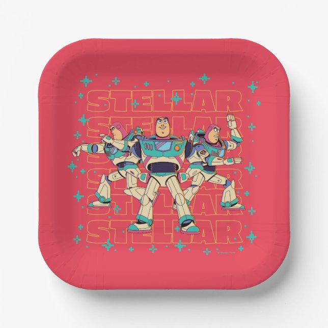 Toy Story Buzz Lightyear "STELLAR" Paper Plate (Front)
