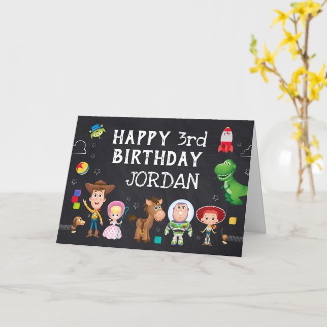 Toy Story Chalkboard Birthday Card (Yellow Flower)