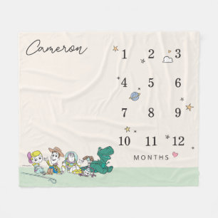 Toy Story Characters   Baby Monthly Milestone Fleece Blanket