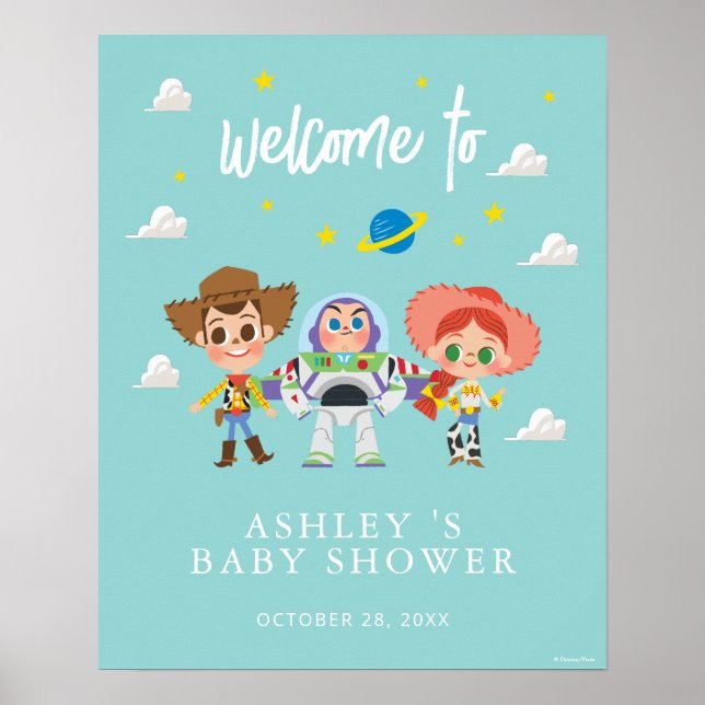 Toy Story Characters Baby Shower Welcome Sign (Front)
