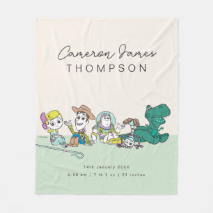 Toy Story Characters Birth Stats Fleece Blanket