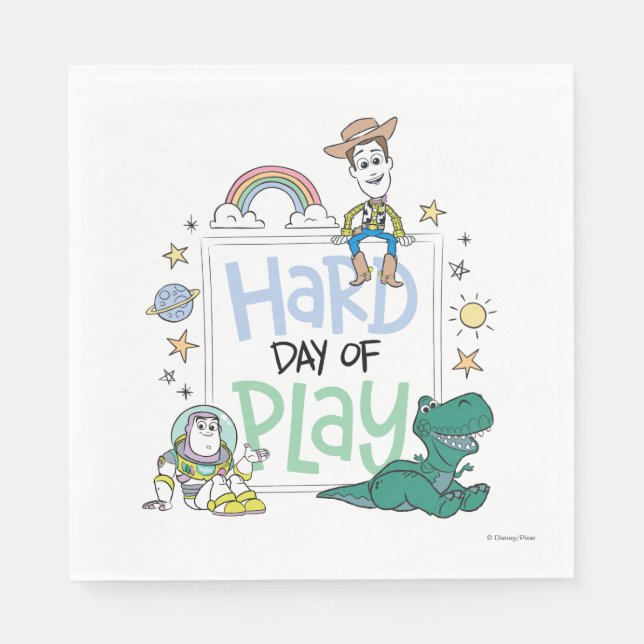 Toy Story Characters | Hard Day of Play Napkin (Front)