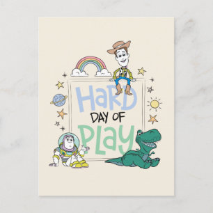Toy Story Characters   Hard Day of Play Postcard
