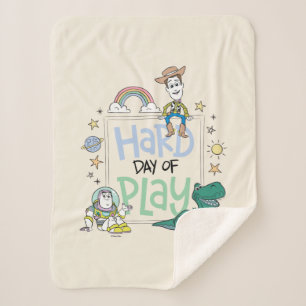 Toy Story Characters   Hard Day of Play Sherpa Blanket