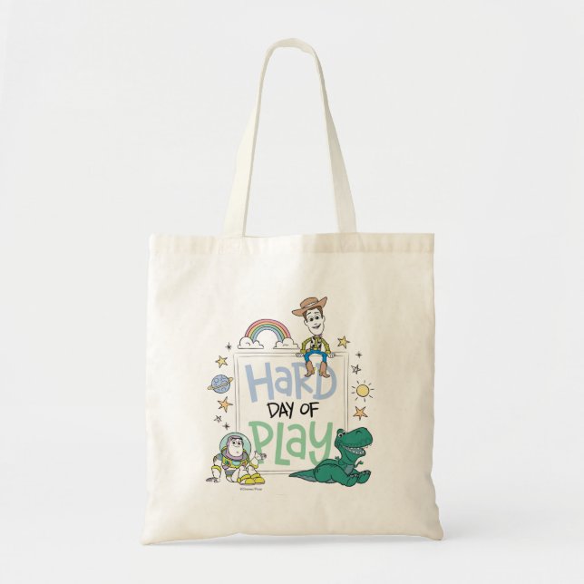 Toy Story Characters | Hard Day of Play Tote Bag (Front)