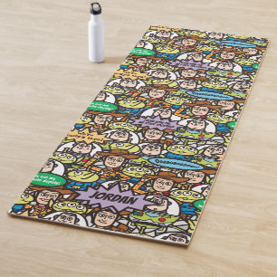 Toy Story   Cute Toy Pattern - Add Your Name Yoga Mat