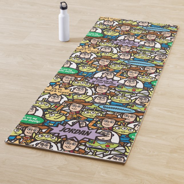 Toy Story | Cute Toy Pattern - Add Your Name Yoga Mat (In Situ)