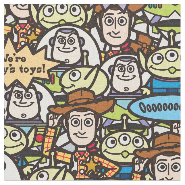Toy Story | Cute Toy Pattern Fabric (Close Up)