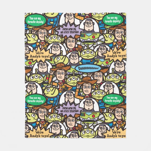 Toy Story | Cute Toy Pattern Fleece Blanket (Front)