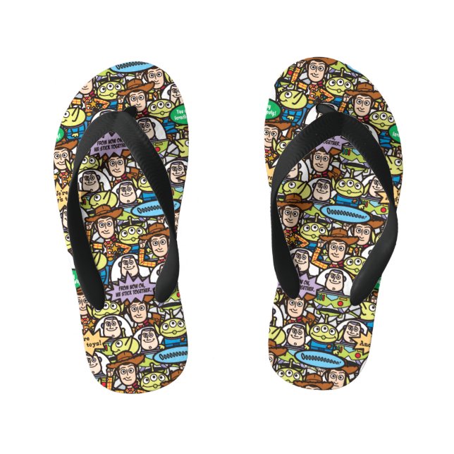 Toy Story | Cute Toy Pattern Kid's Flip Flops (Footbed)