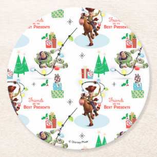 Toy Story   Friends Are The Best Presents Round Paper Coaster