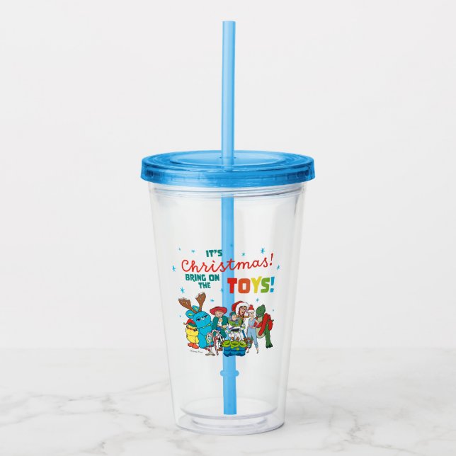 Toy Story | It's Christmas! Bring on the Toys Acrylic Tumbler (Front)