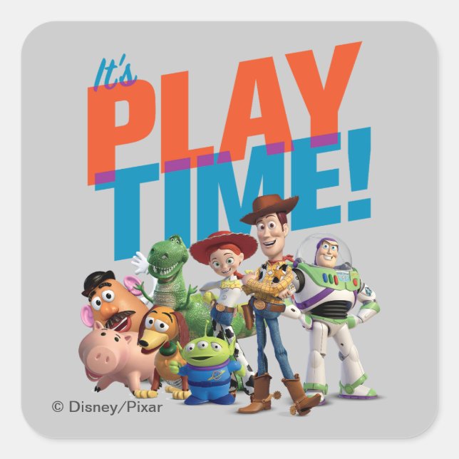 Toy Story | It's Play Time Square Sticker (Front)