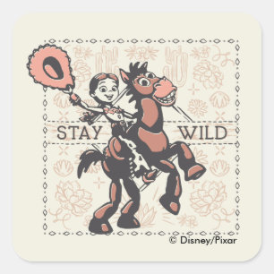 Toy Story Jessie & Bullseye "Stay Wild" Square Sticker