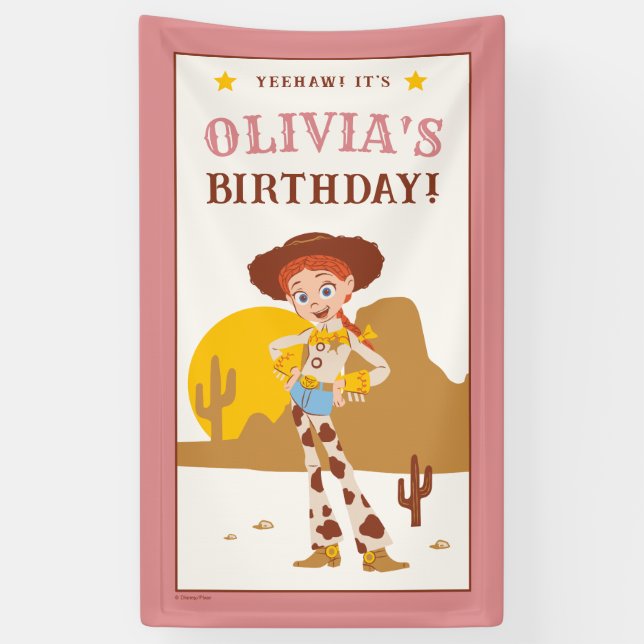 Toy Story Jessie Cowgirl Western Birthday Banner (Vertical)