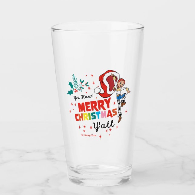 Toy Story Jessie | Merry Christmas Y'all Glass (Front)
