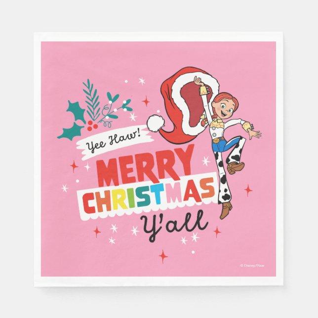 Toy Story Jessie | Merry Christmas Y'all Napkin (Front)