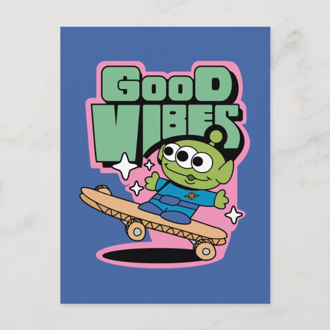 Toy Story | Little Green Men Good Vibes Postcard (Front)