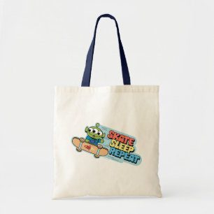 Toy Story   Little Green Men Skate Sleep Repeat Tote Bag