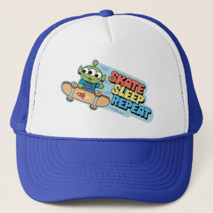 Toy Story Little Green Men Skate Sleep Repeat Trucker Hat