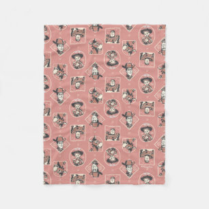 Toy Story Pink Western Cowboy Portrait Pattern Fleece Blanket