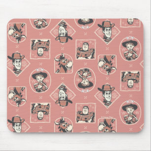 Toy Story Pink Western Cowboy Portrait Pattern Mouse Pad