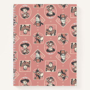 Toy Story Pink Western Cowboy Portrait Pattern Notebook