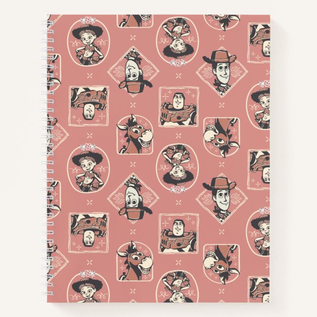 Toy Story Pink Western Cowboy Portrait Pattern Notebook (Front)
