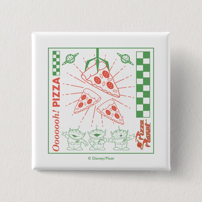 Toy Story | Pizza Planet graphic 2 Inch Square Button (Front)