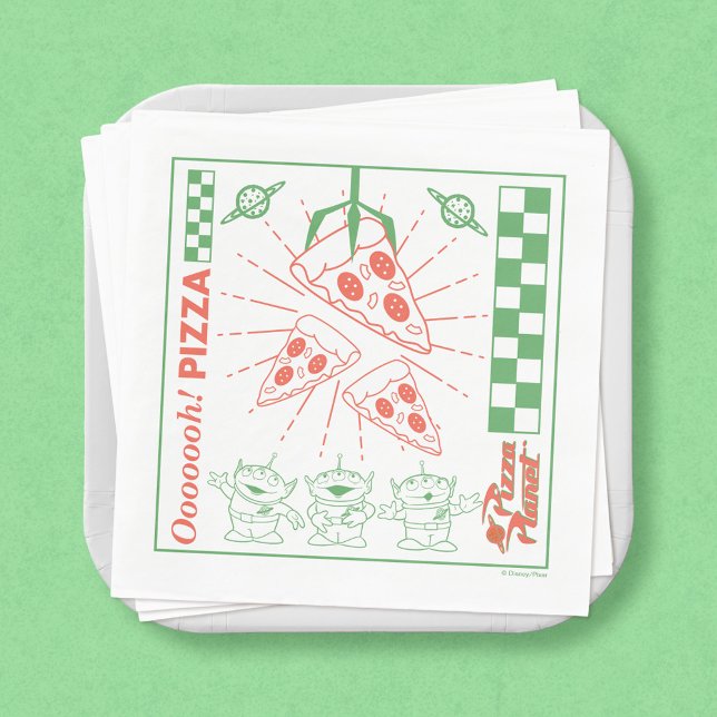 Toy Story | Pizza Planet graphic Napkin (Napkins on paper plate)