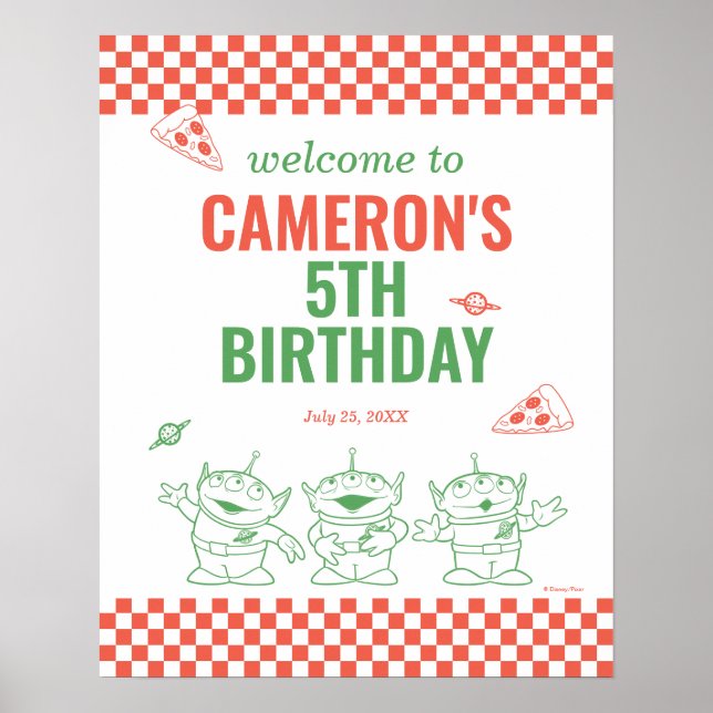 Toy Story | Pizza Planet Kids Birthday Welcome Poster (Front)