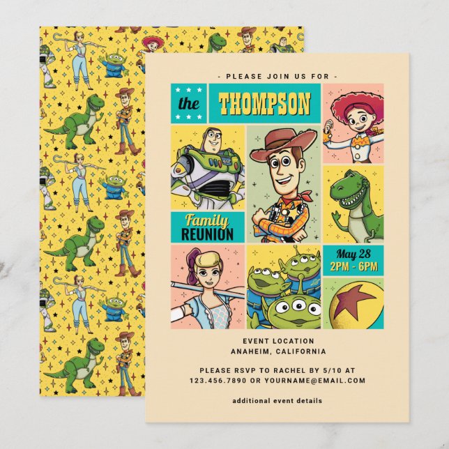 Toy Story Retro Family Reunion Invitation (Front/Back)