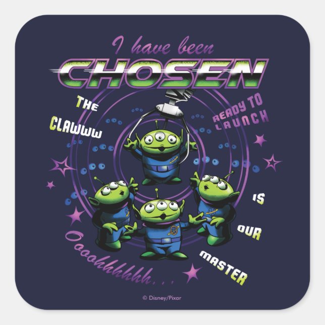 Toy Story | Retro "I Have Been Chosen" Aliens Square Sticker (Front)
