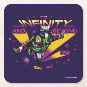 Toy Story   Retro "To Infinity And Beyond" Buzz Square Paper Coaster