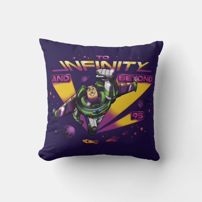 Toy Story | Retro "To Infinity And Beyond" Buzz Throw Pillow (Front)