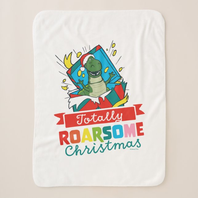 Toy Story Rex | Totally Roarsome Christmas Sherpa Blanket (Front)