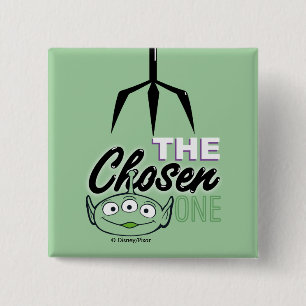 Toy Story   "The Chosen One" Alien & Claw Hand 2 Inch Square Button