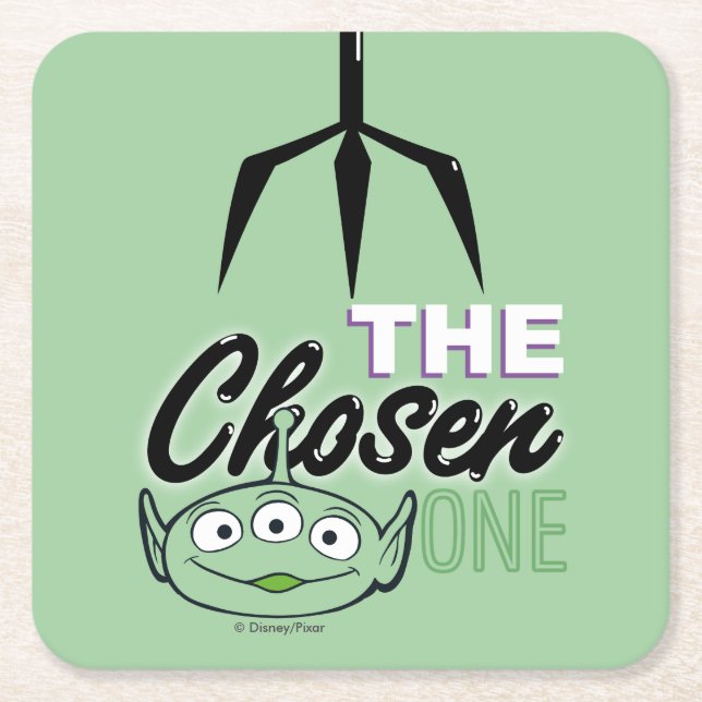 Toy Story | "The Chosen One" Alien & Claw Hand Square Paper Coaster (Front)