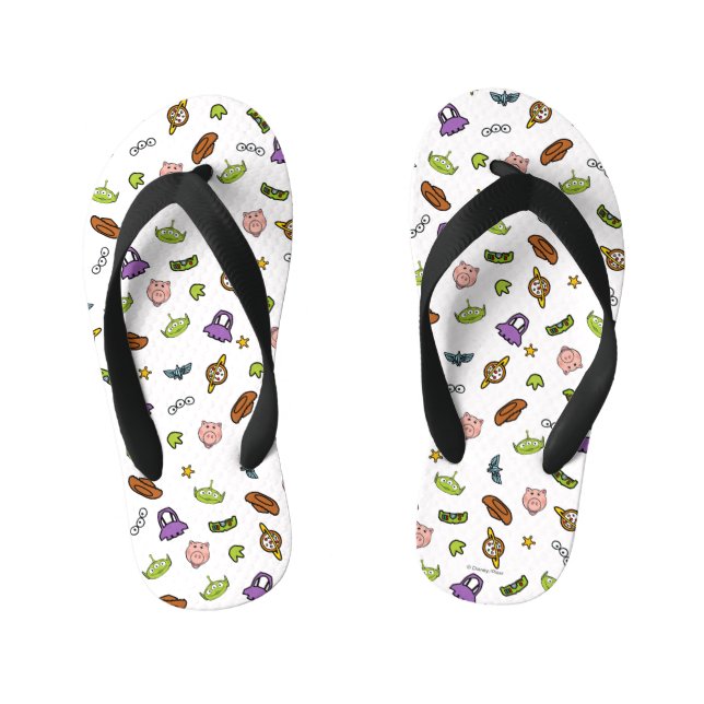 Toy Story | Toy Story Icon Pattern Kid's Flip Flops (Footbed)